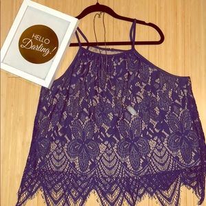 Royal blue lace top